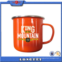 2015 China Wholesale Logo Printing Cheap Enamel Metal Cup